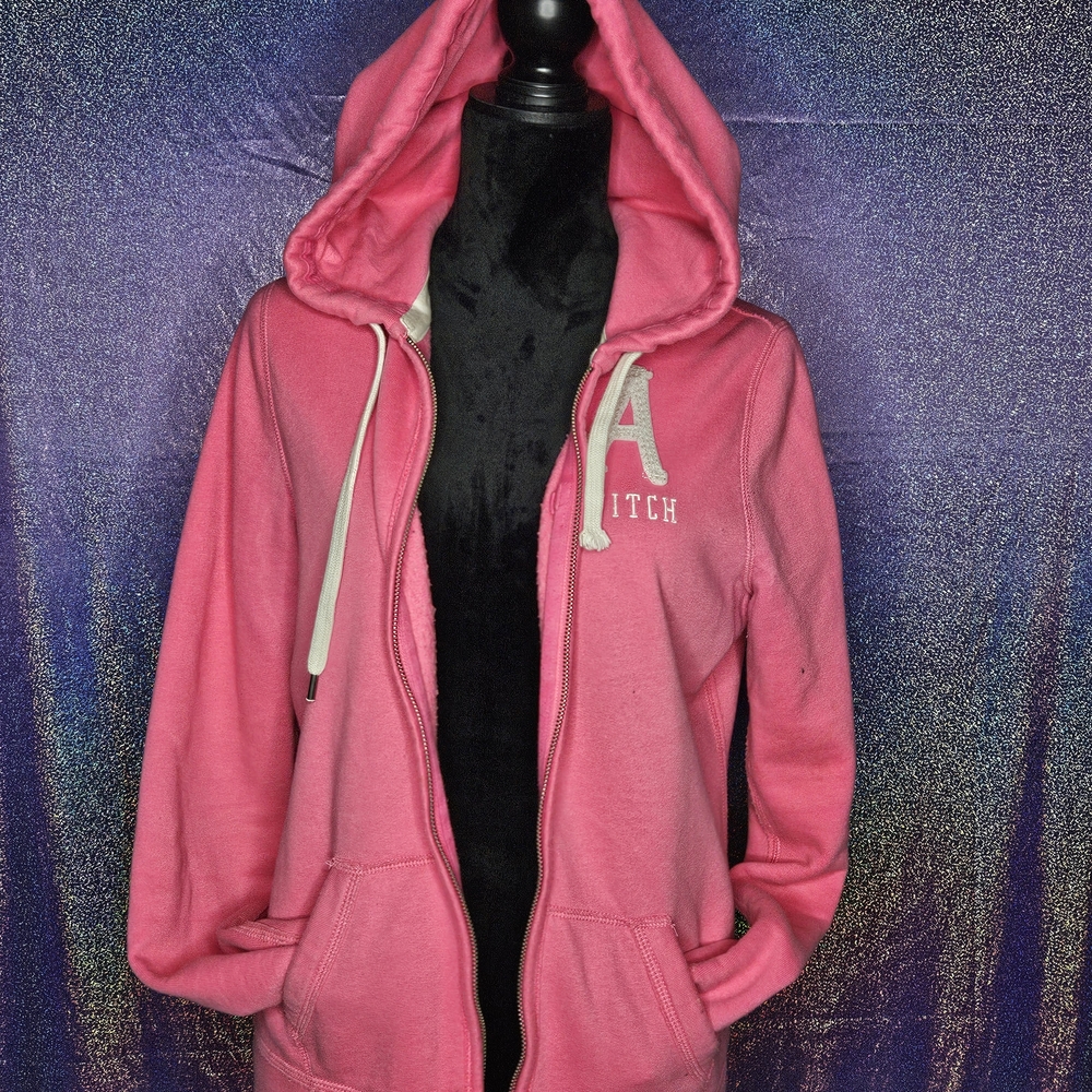 Abercrombie & Fitch Women's Vibrant Pink Hoodie